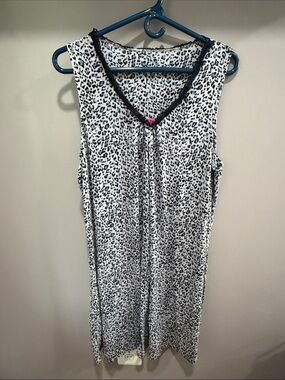 Apt 9 Leopard Print Night Gown - Black & gray